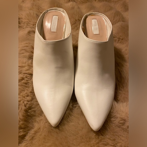 Forever 21 White Mule Slip On Heels size 8 - Picture 2 of 7